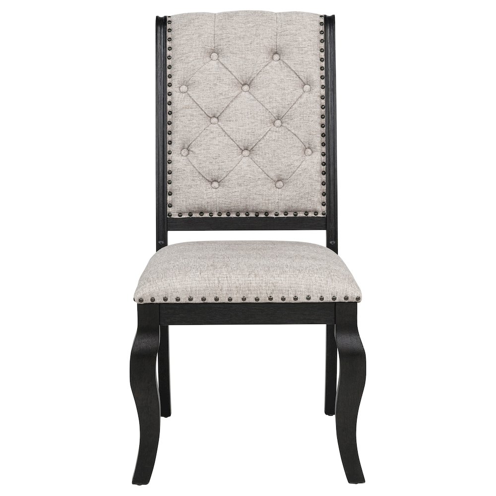 Phelps Upholstered Dining Side Chair Tobacco and Distressed Noir. Picture 4