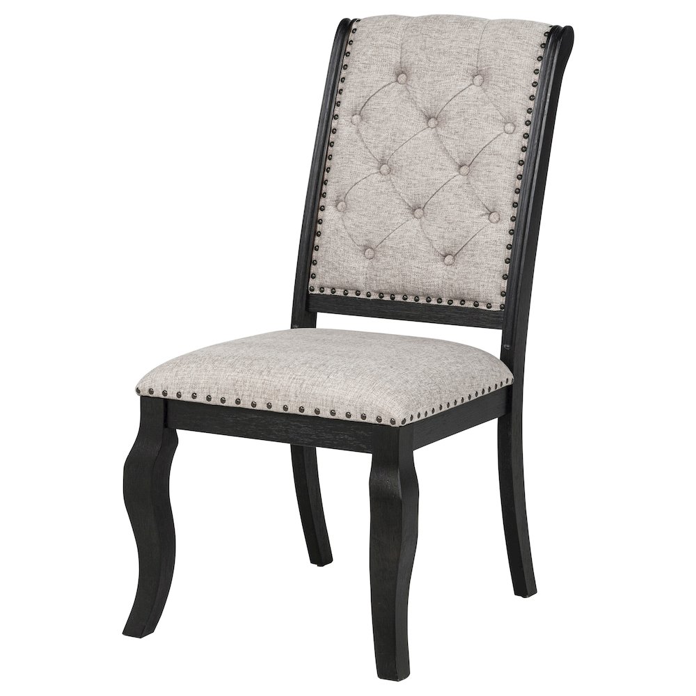 Phelps Upholstered Dining Side Chair Tobacco and Distressed Noir. Picture 5