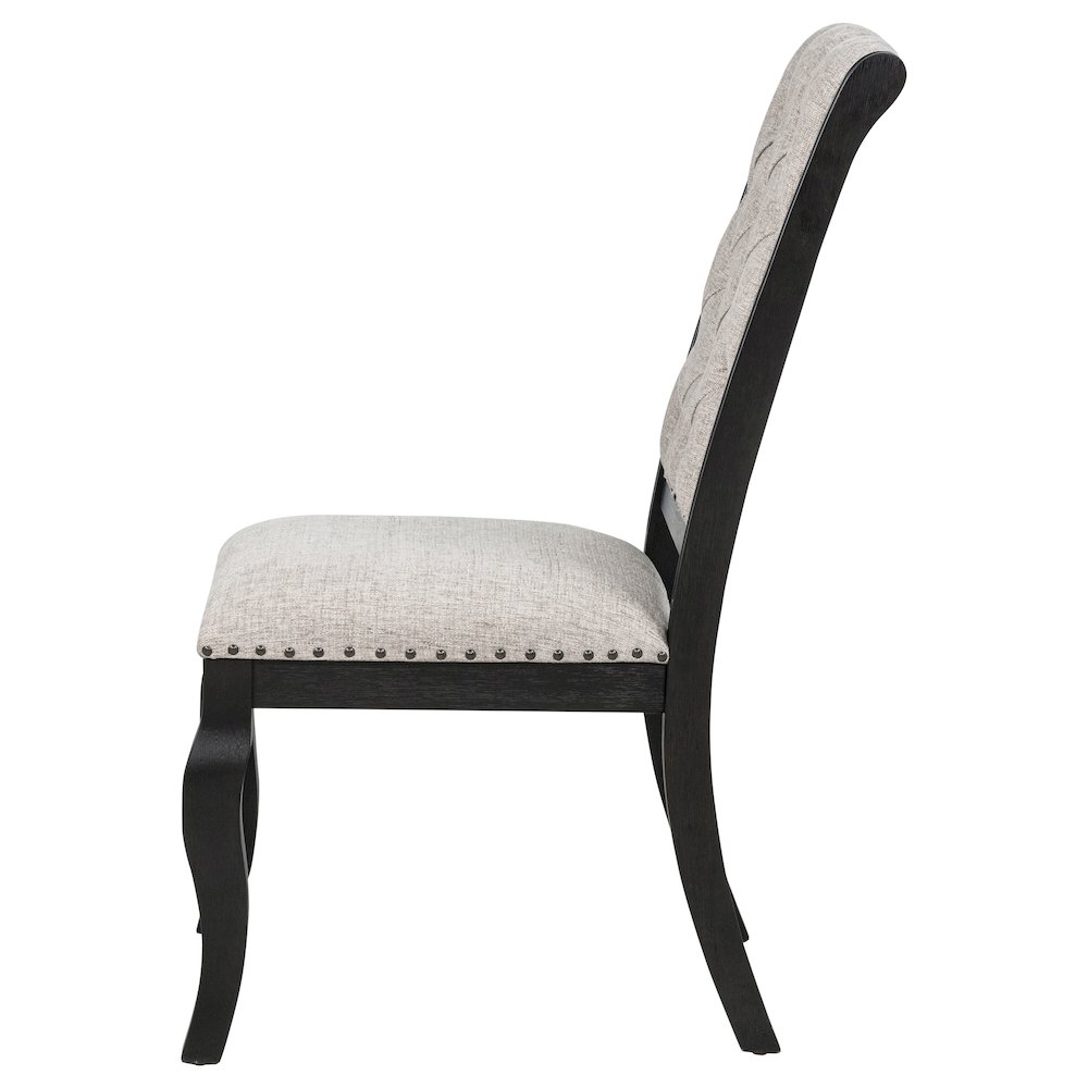 Phelps Upholstered Dining Side Chair Tobacco and Distressed Noir. Picture 6