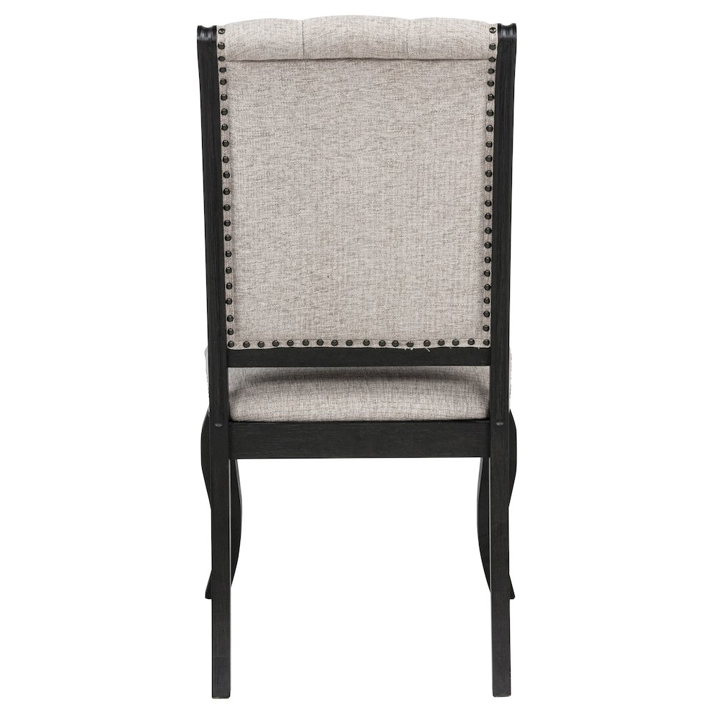 Phelps Upholstered Dining Side Chair Tobacco and Distressed Noir. Picture 8