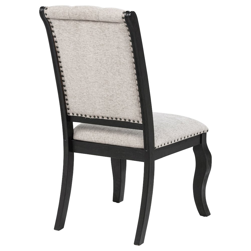 Phelps Upholstered Dining Side Chair Tobacco and Distressed Noir. Picture 9