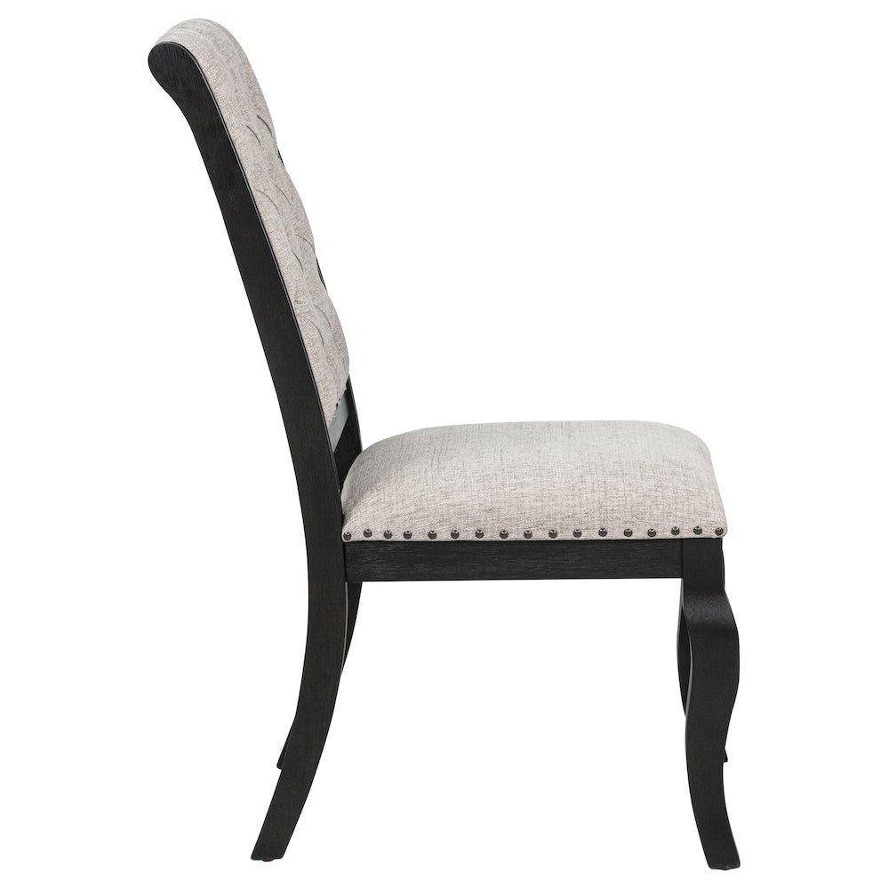 Phelps Upholstered Dining Side Chair Tobacco and Distressed Noir. Picture 10