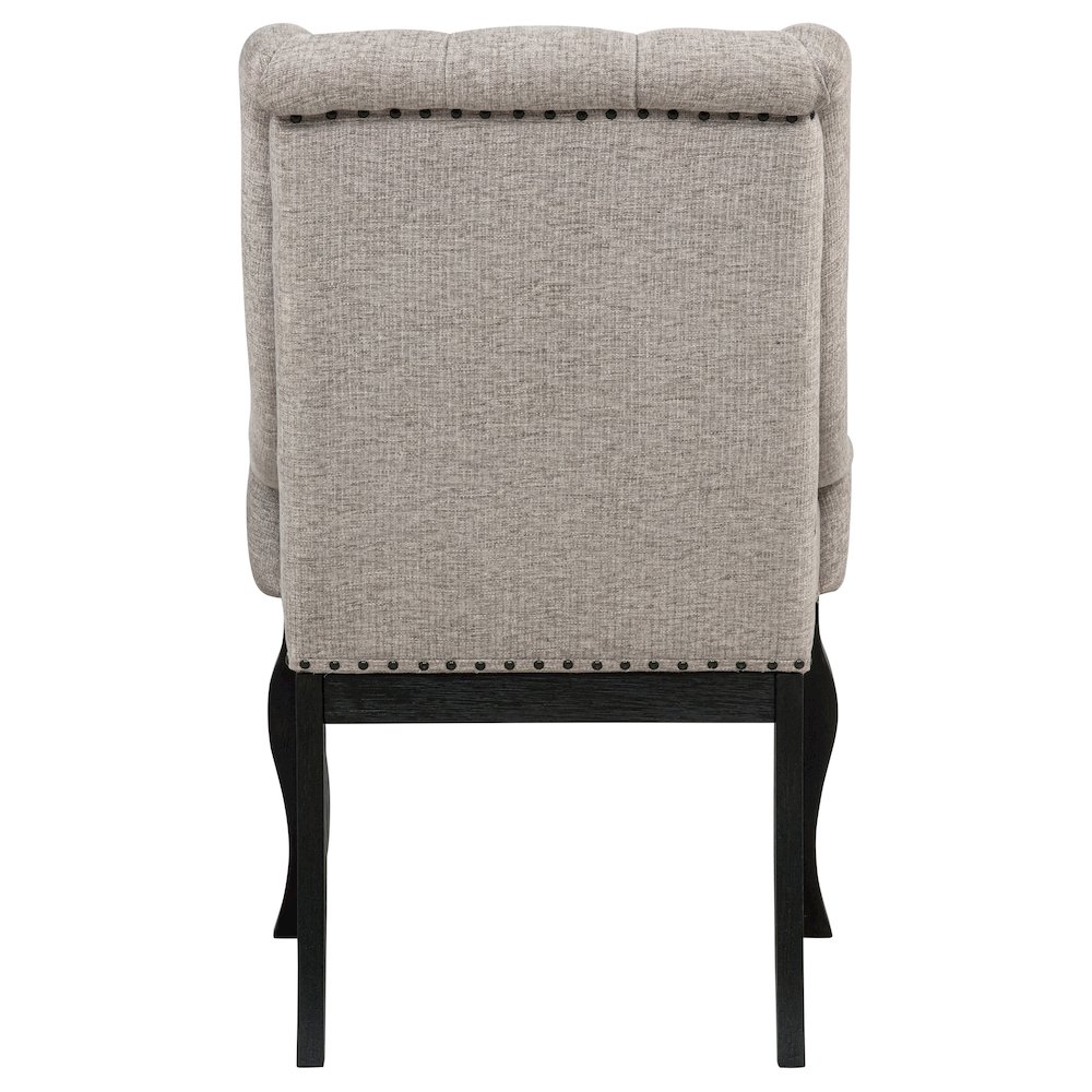 Phelps Upholstered Dining Arm Chair Tobacco and Distressed Noir. Picture 8