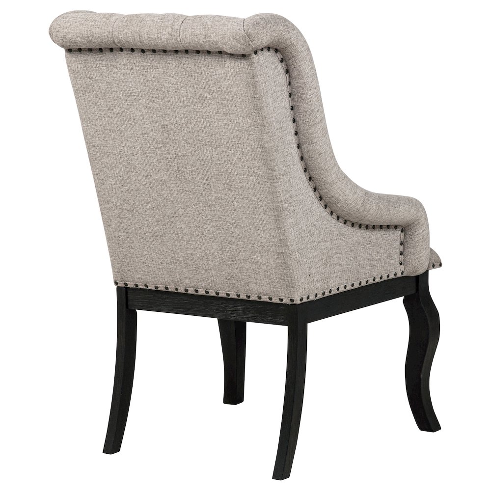 Phelps Upholstered Dining Arm Chair Tobacco and Distressed Noir. Picture 9