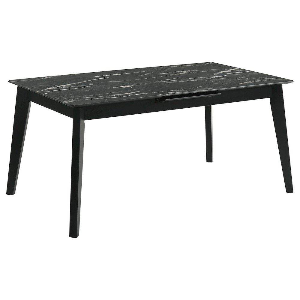 Crestmont 78-inch Extension Dining Table Black Faux Marble. Picture 4