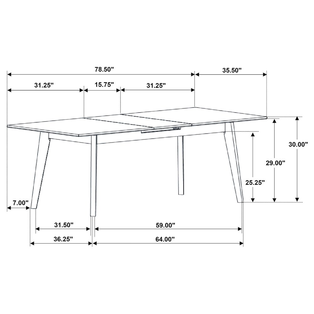 Crestmont 78-inch Extension Dining Table Black Faux Marble. Picture 13