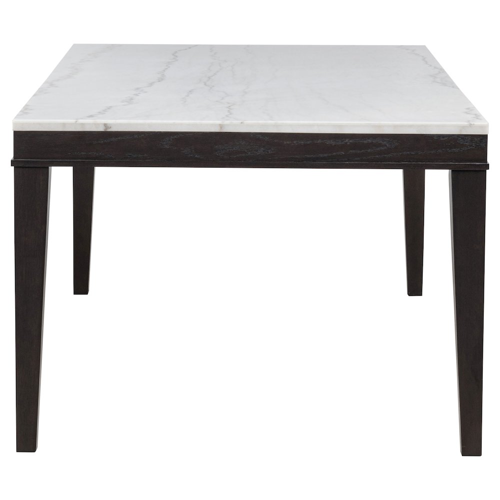 Averill 72-inch Rectangular White Marble Top Dining Table Coffee Bean. Picture 5