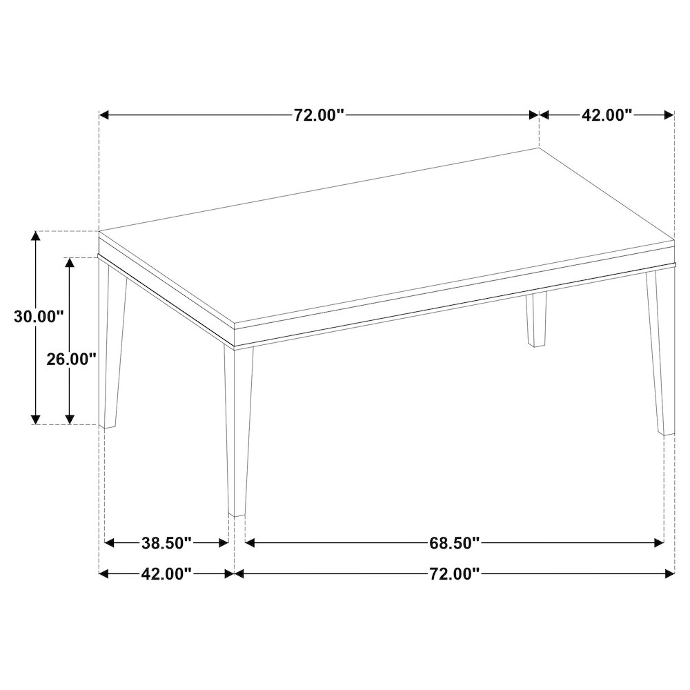 Averill 72-inch Rectangular White Marble Top Dining Table Coffee Bean. Picture 15