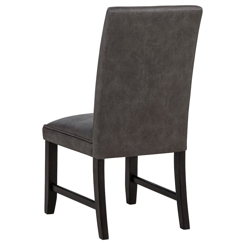 Averill Faux Leather Upholstered Dining Side Chair Dark Grey (Set of 2). Picture 7