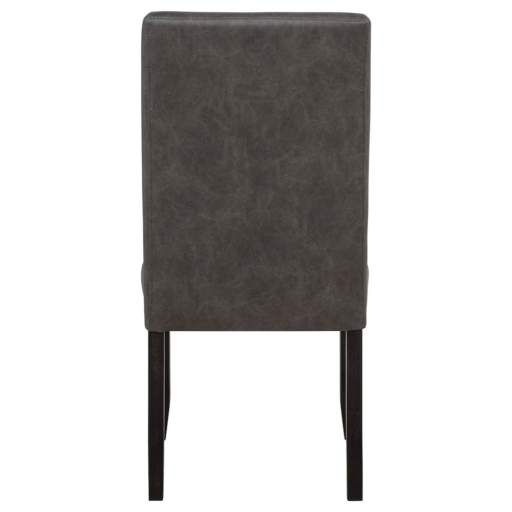 Averill Faux Leather Upholstered Dining Side Chair Dark Grey (Set of 2). Picture 8