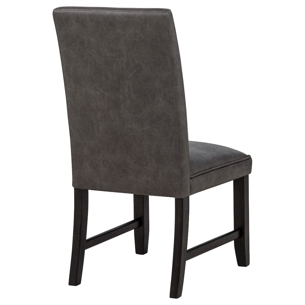 Averill Faux Leather Upholstered Dining Side Chair Dark Grey (Set of 2). Picture 9