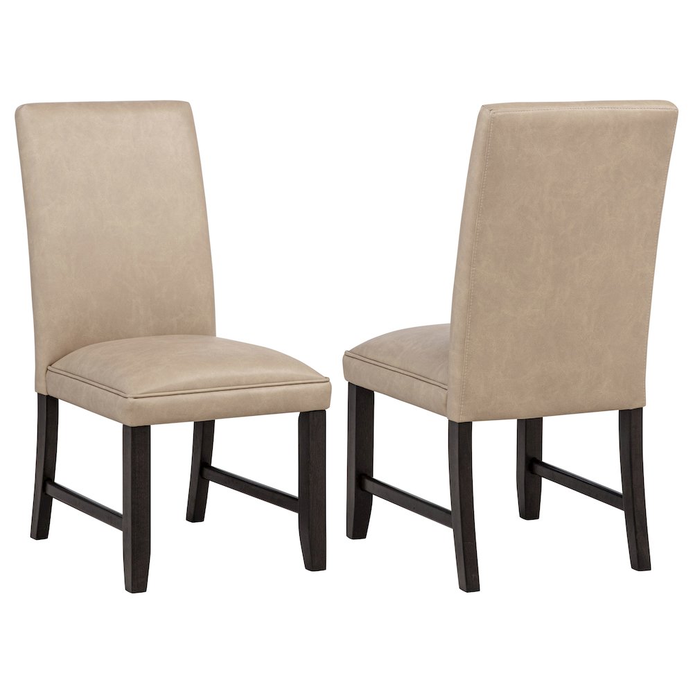 Averill Faux Leather Upholstered Dining Side Chair Tan (Set of 2). Picture 1