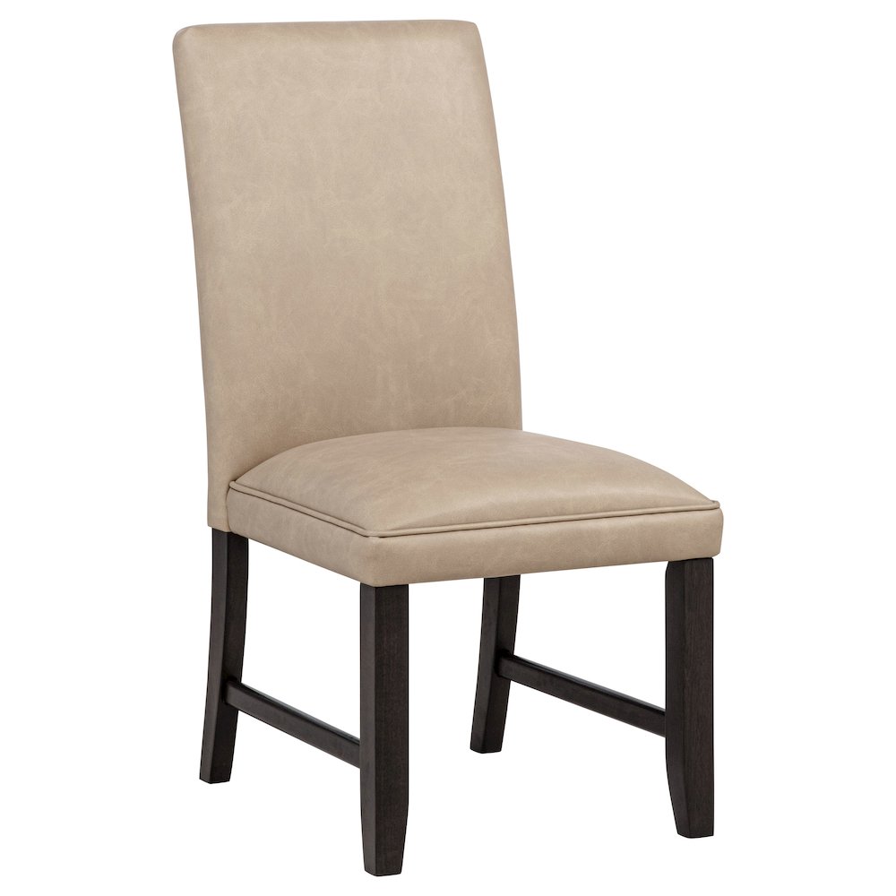Averill Faux Leather Upholstered Dining Side Chair Tan (Set of 2). Picture 3
