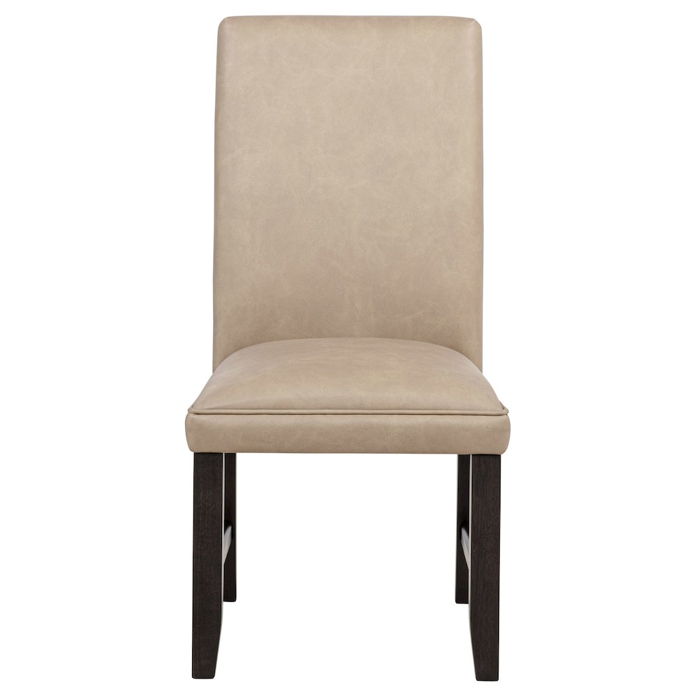 Averill Faux Leather Upholstered Dining Side Chair Tan (Set of 2). Picture 4