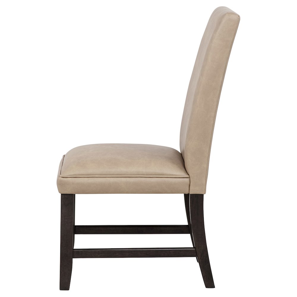 Averill Faux Leather Upholstered Dining Side Chair Tan (Set of 2). Picture 6