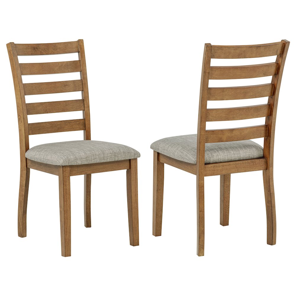 Atwood Wood Dining Side Chair Upholstered Seat Warm Brown. Picture 1