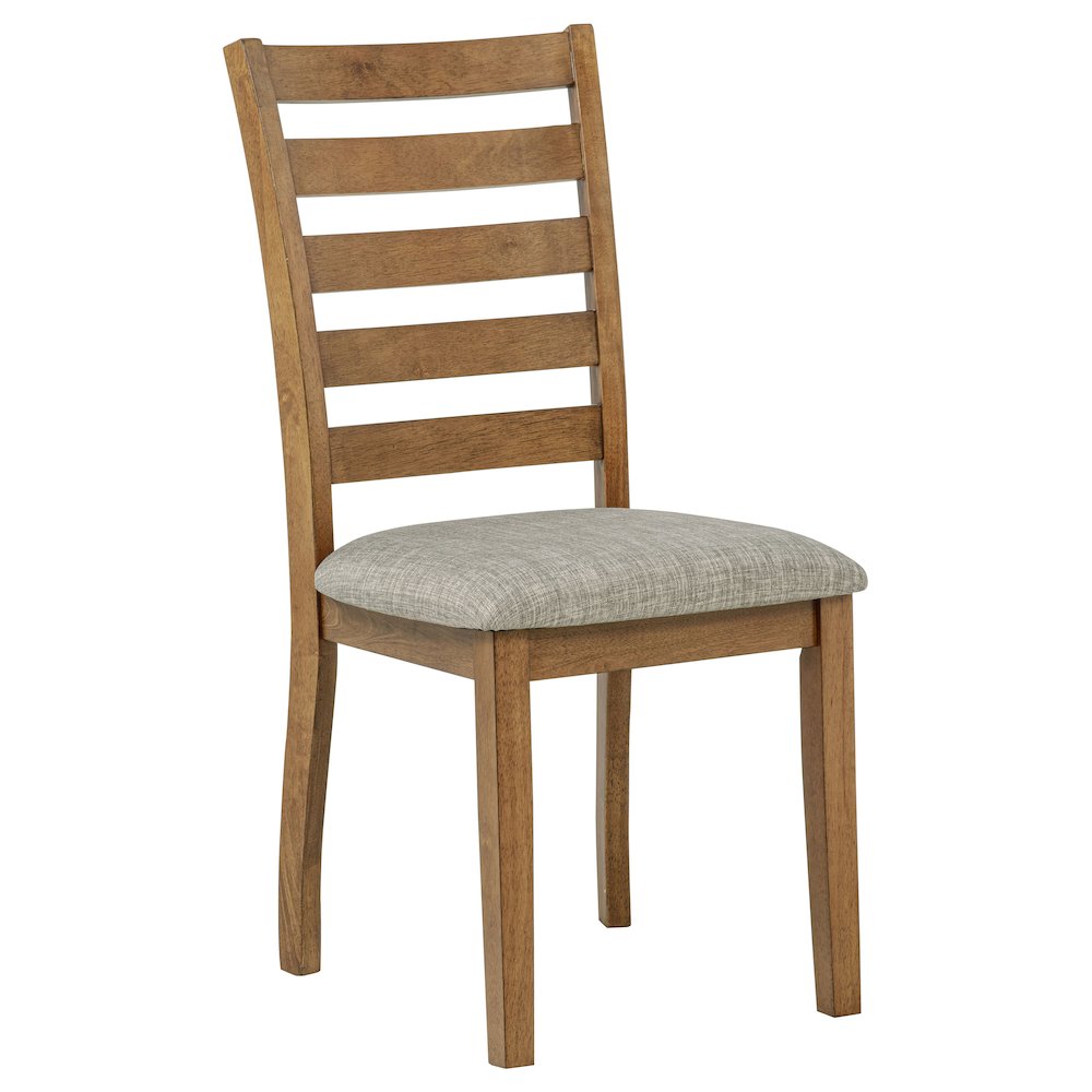 Atwood Wood Dining Side Chair Upholstered Seat Warm Brown. Picture 3