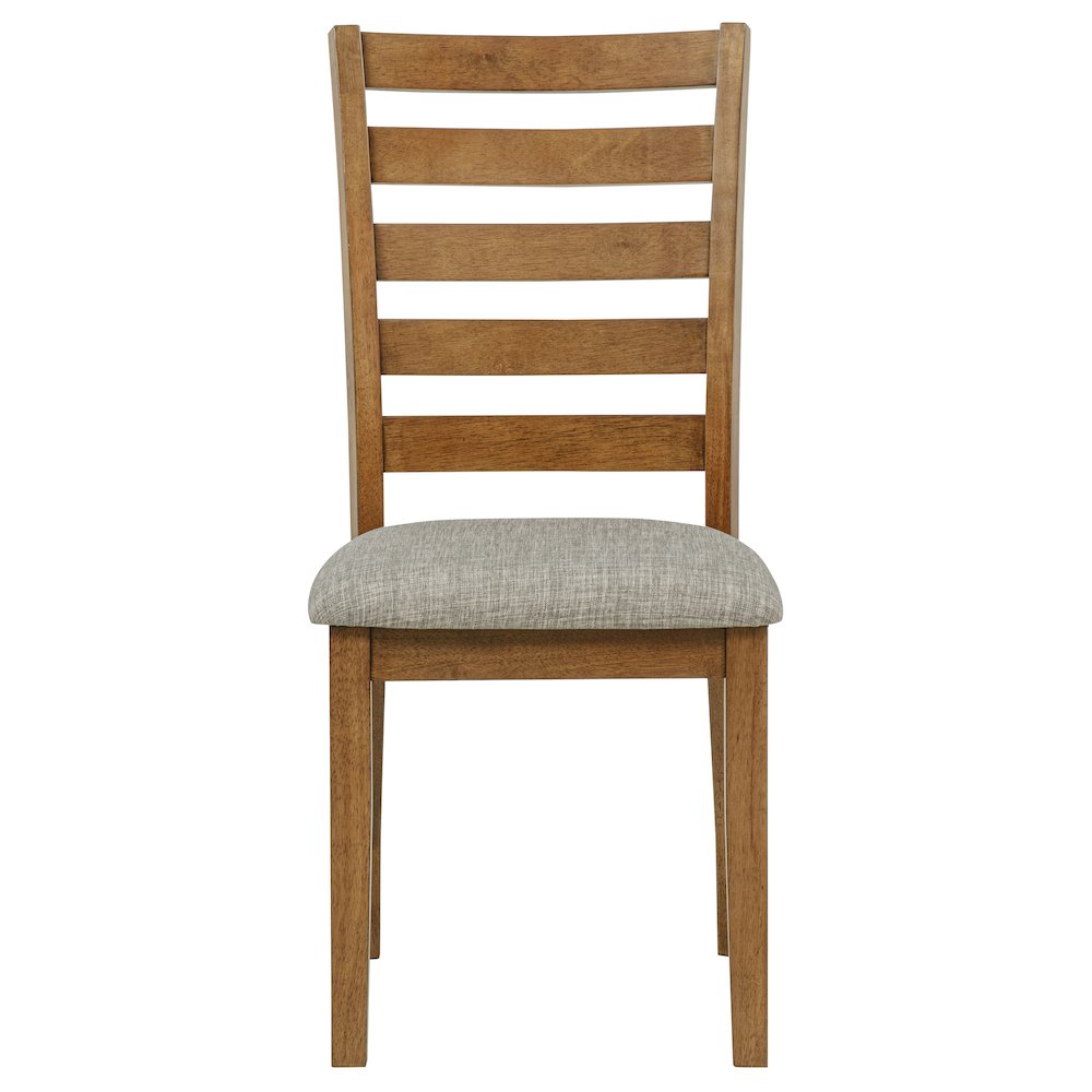 Atwood Wood Dining Side Chair Upholstered Seat Warm Brown. Picture 4