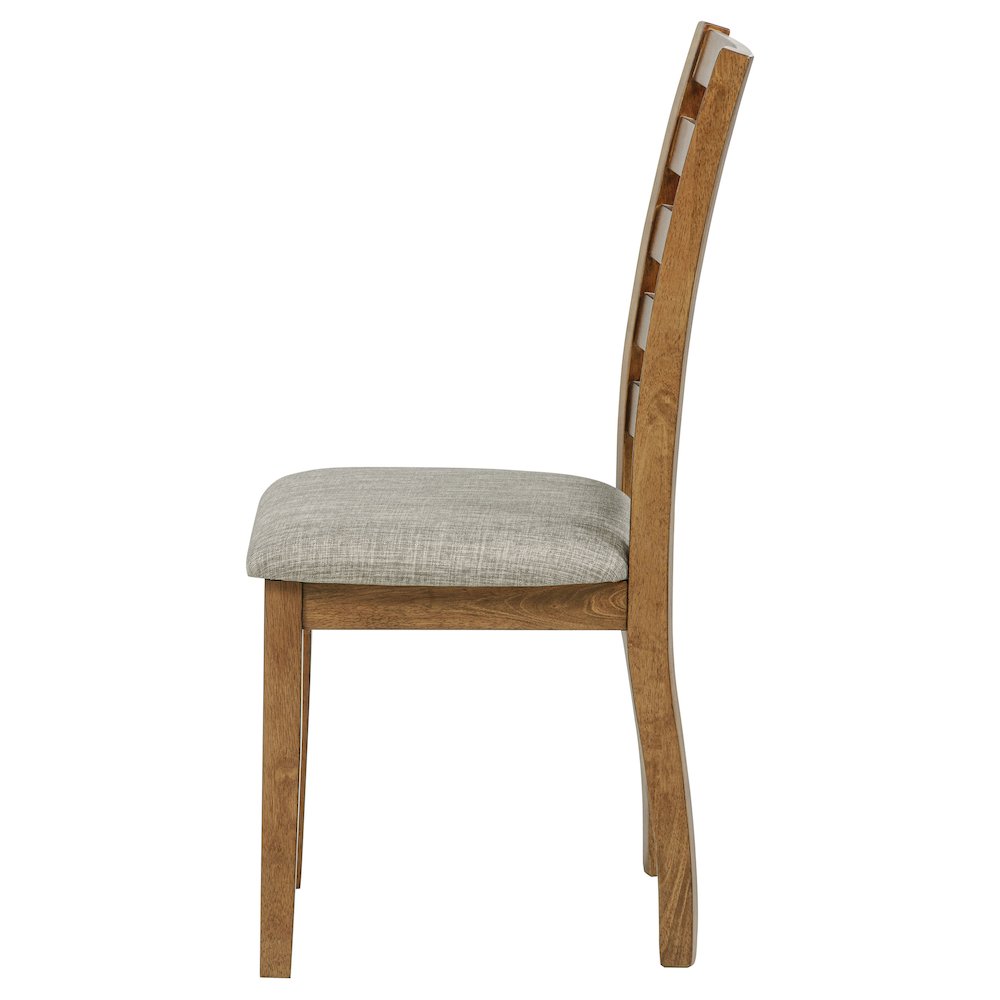 Atwood Wood Dining Side Chair Upholstered Seat Warm Brown. Picture 6