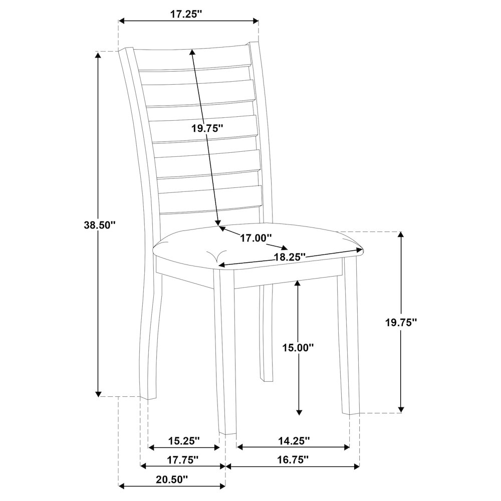 Atwood Wood Dining Side Chair Upholstered Seat Warm Brown. Picture 12