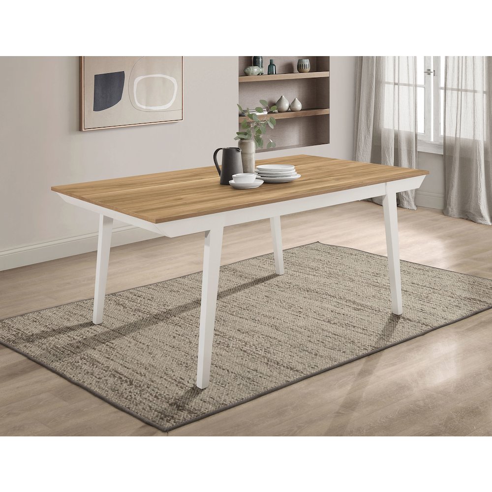 Nogales Rectangular 71-inch Wood Dining Table Off White. Picture 6