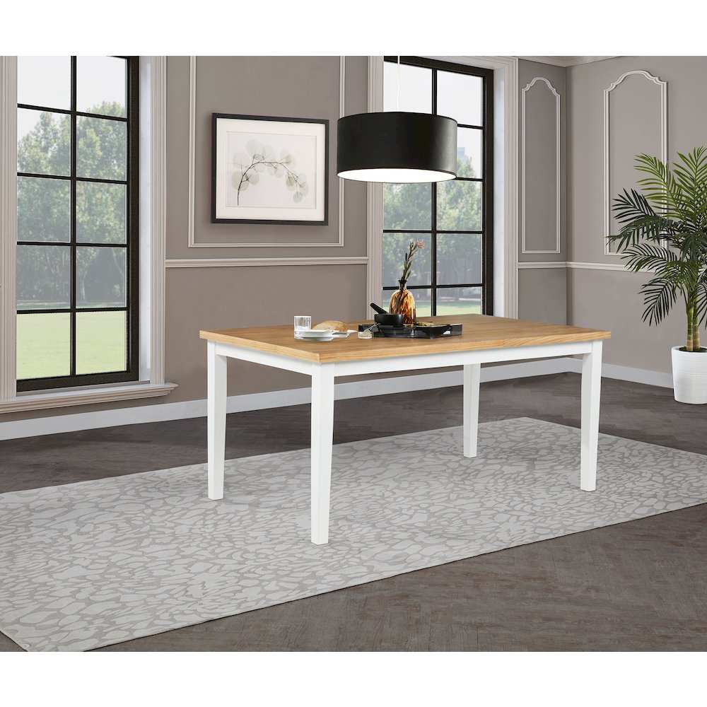 Andrews 66-inch Rectangular Dining Table Light Ash and White. Picture 2