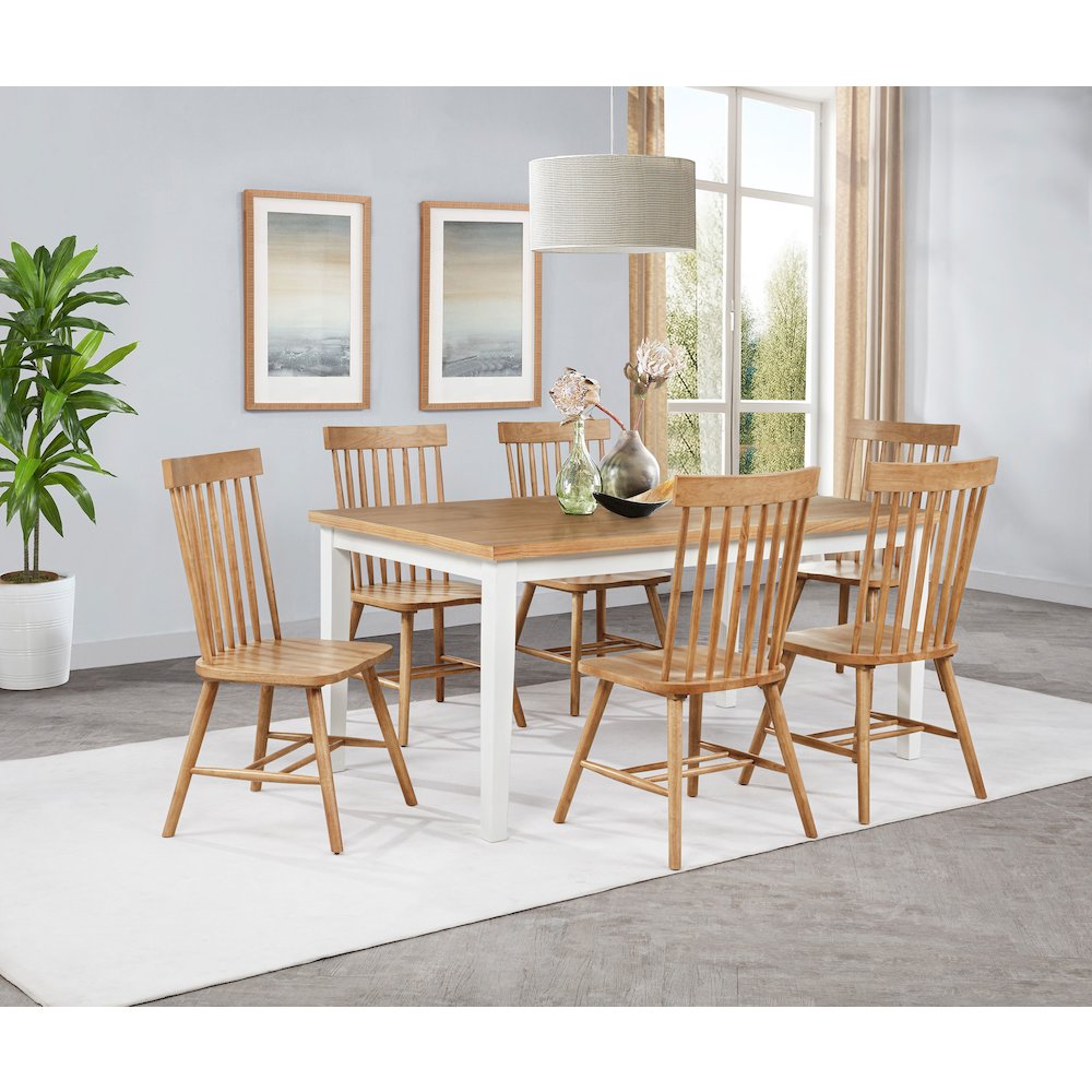 Andrews 66-inch Rectangular Dining Table Light Ash and White. Picture 10