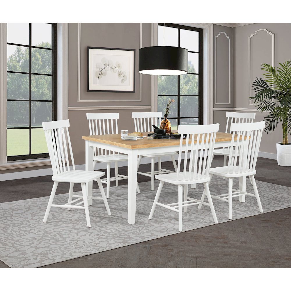 Andrews 66-inch Rectangular Dining Table Light Ash and White. Picture 11
