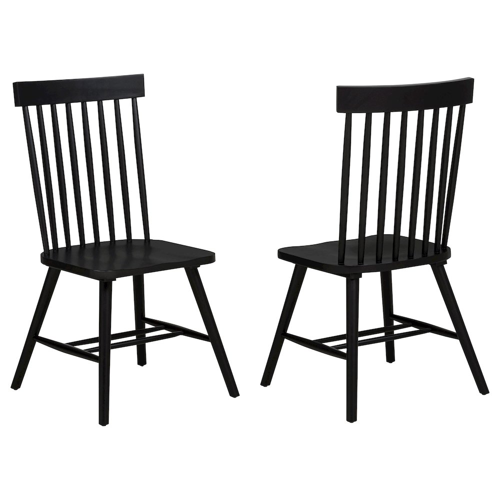 Andrews Windsor Spindle Back Dining Side Chair Black. Picture 1