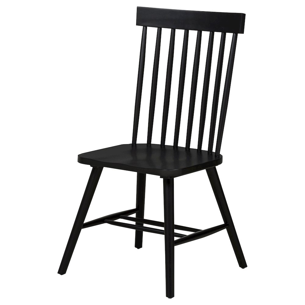 Andrews Windsor Spindle Back Dining Side Chair Black. Picture 5