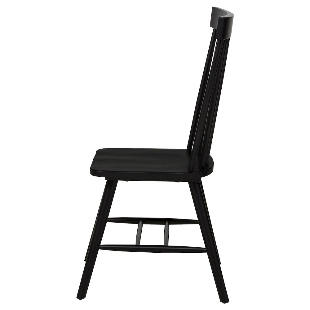 Andrews Windsor Spindle Back Dining Side Chair Black. Picture 6