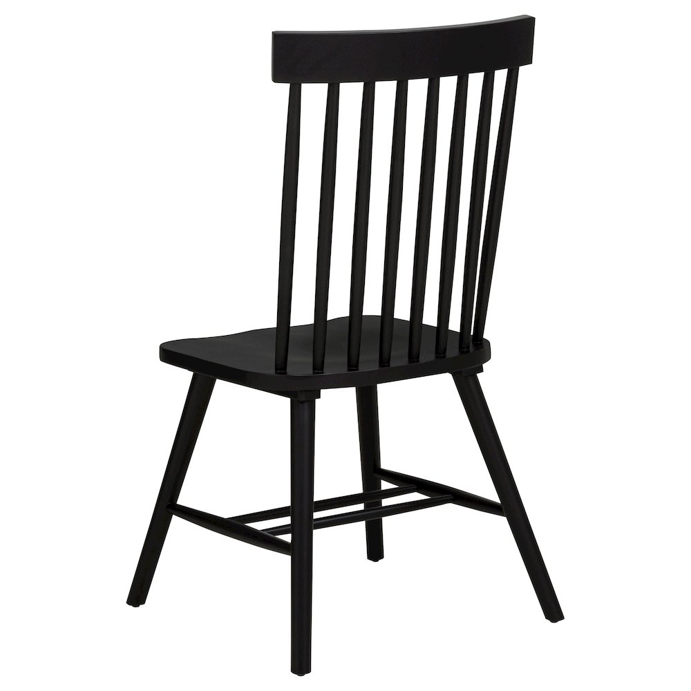 Andrews Windsor Spindle Back Dining Side Chair Black. Picture 7