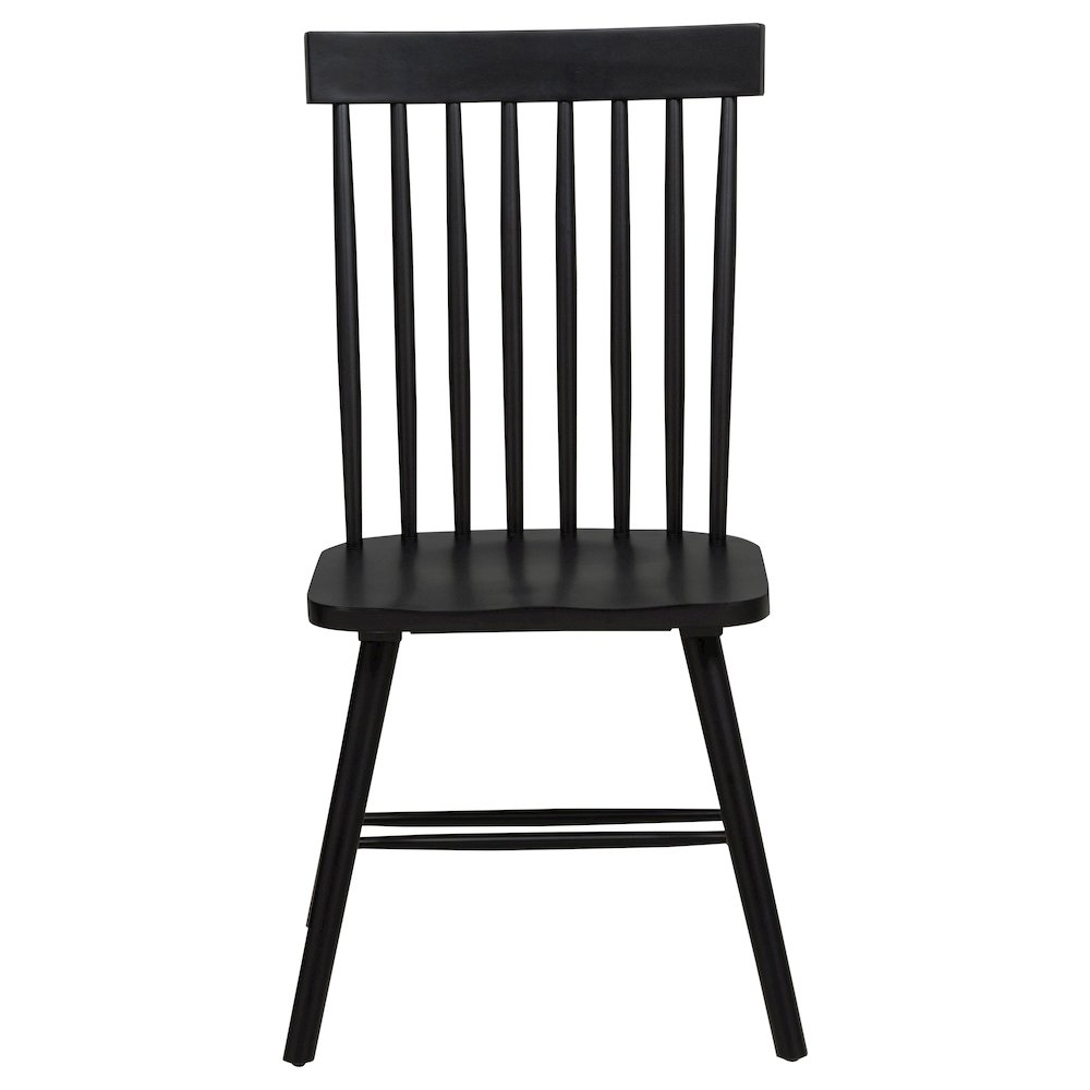 Andrews Windsor Spindle Back Dining Side Chair Black. Picture 8