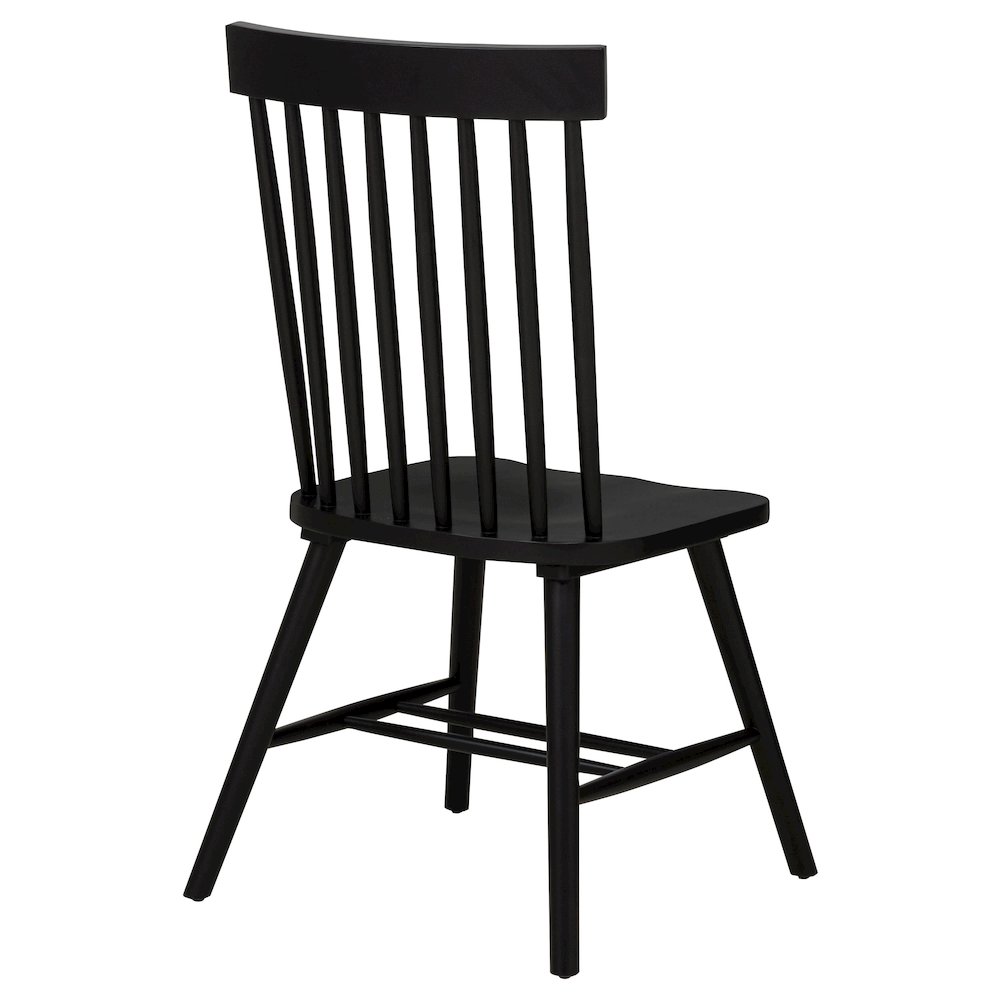 Andrews Windsor Spindle Back Dining Side Chair Black. Picture 9