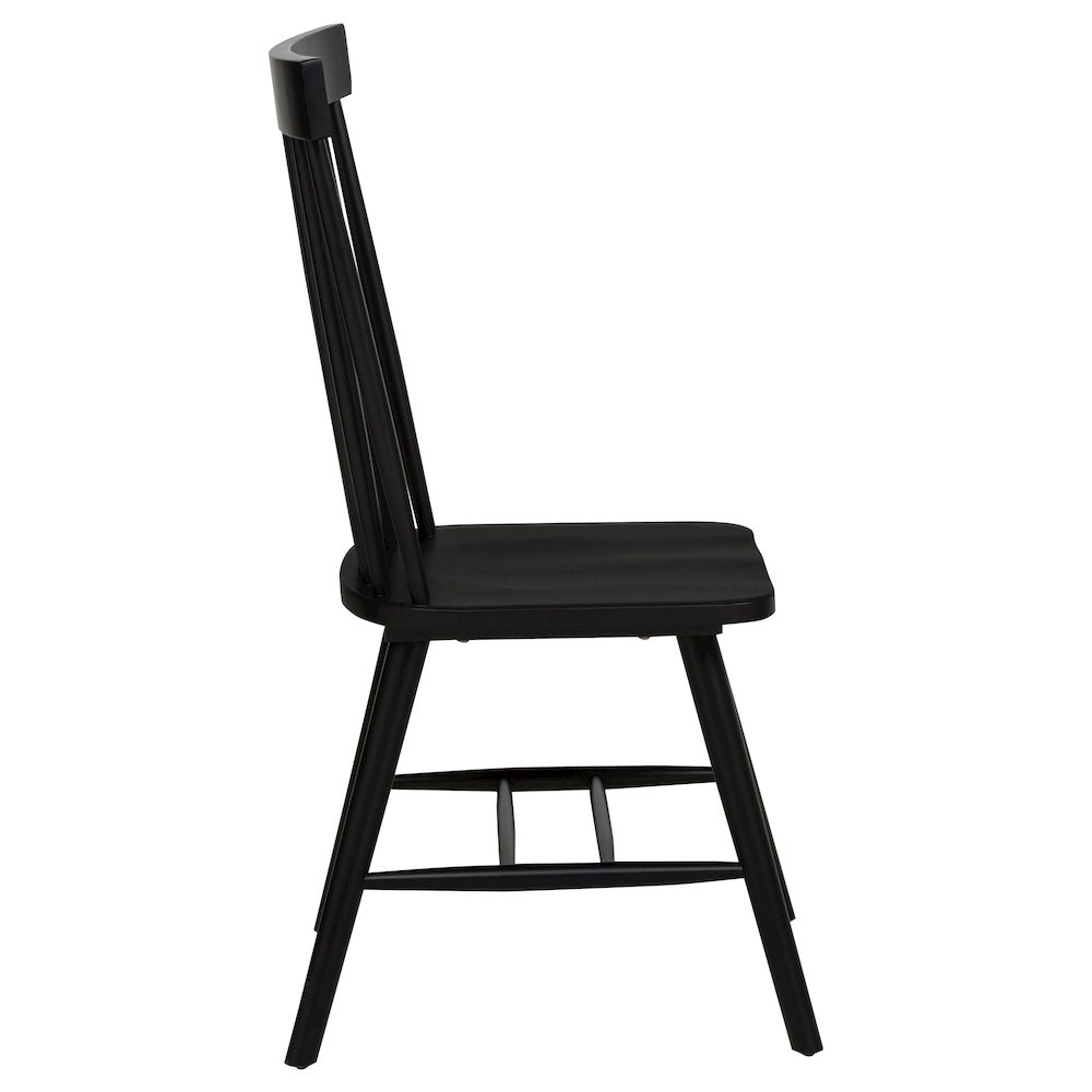 Andrews Windsor Spindle Back Dining Side Chair Black. Picture 10
