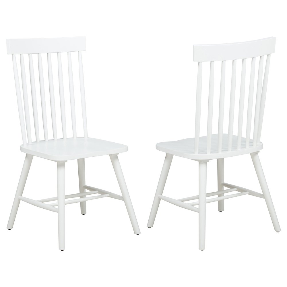 Andrews Windsor Spindle Back Dining Side Chair White. Picture 1