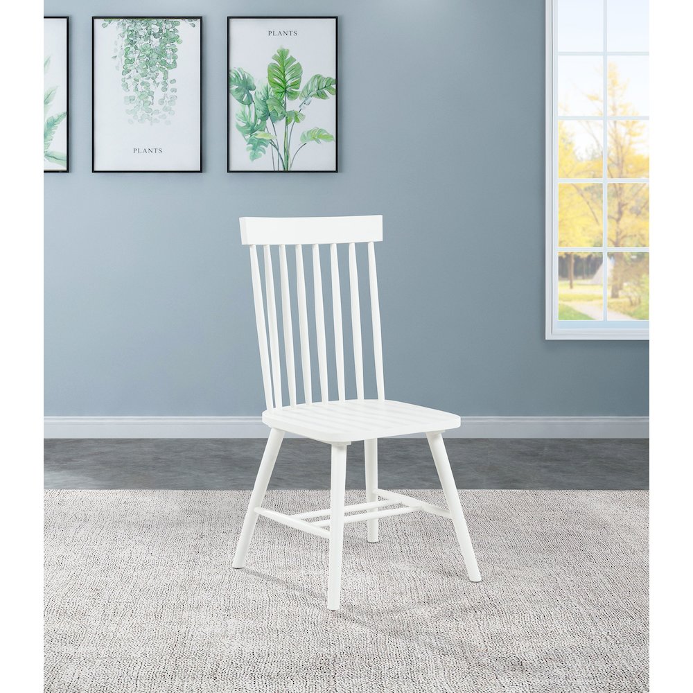 Andrews Windsor Spindle Back Dining Side Chair White. Picture 2