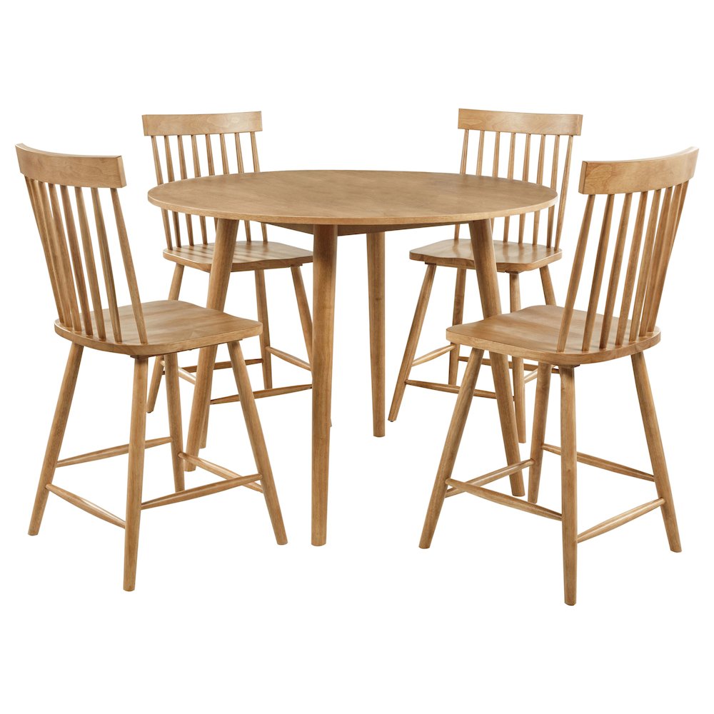 Andrews 5-piece Round Counter Height Dining Set Light Ash. Picture 2