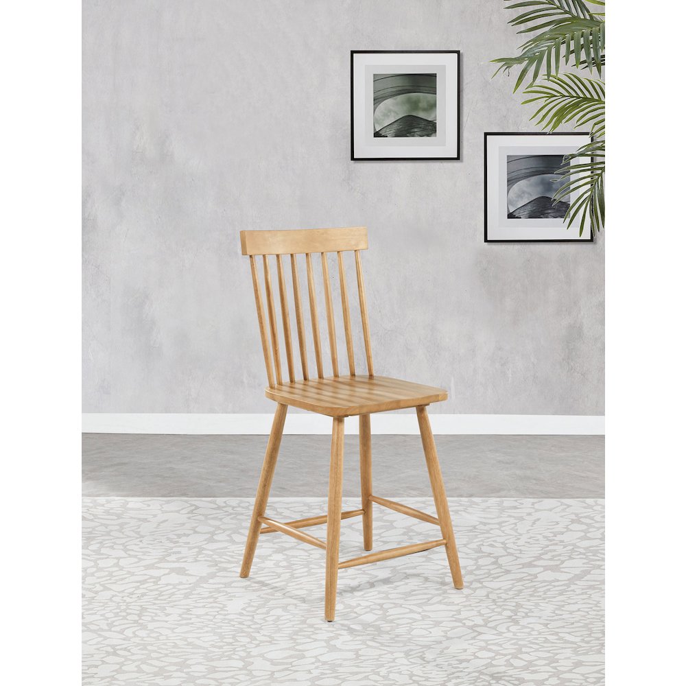 Andrews Windsor Counter Height Dining Side Chair Light Ash. Picture 2
