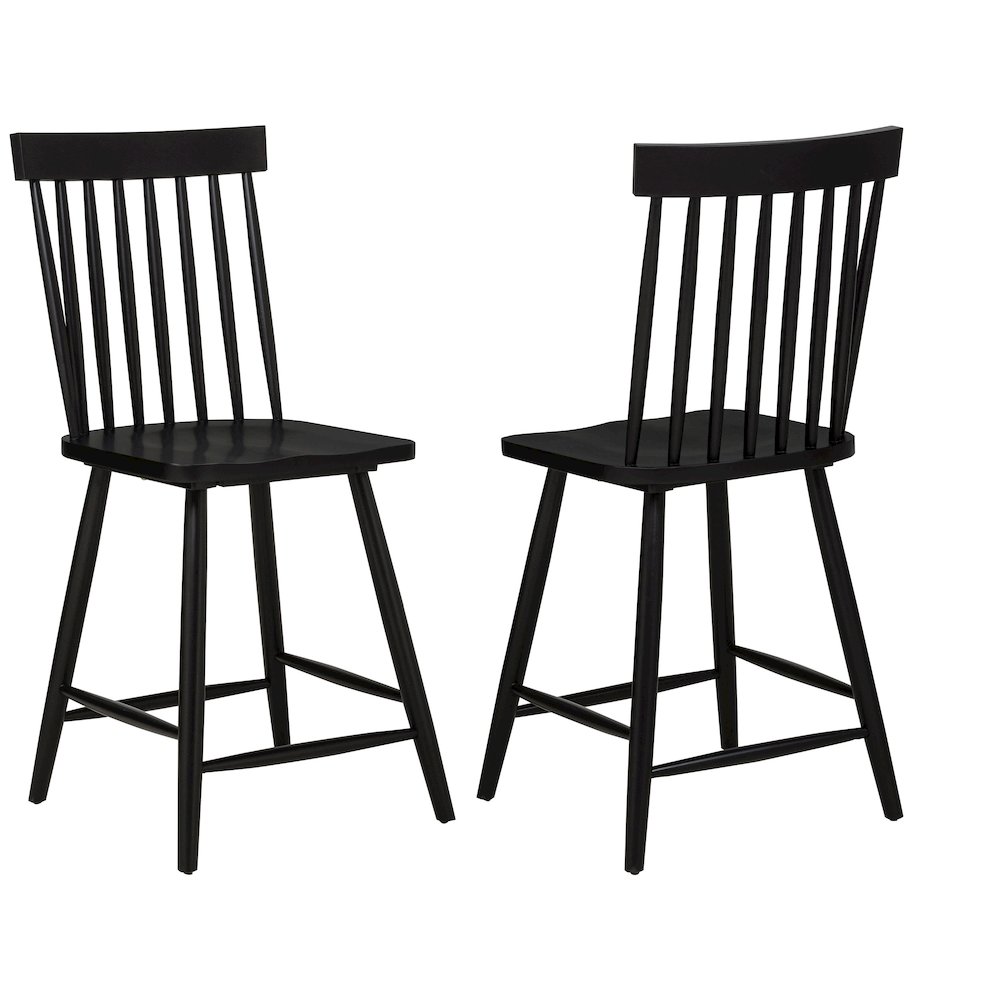 Andrews Windsor Counter Height Dining Side Chair Black. Picture 1