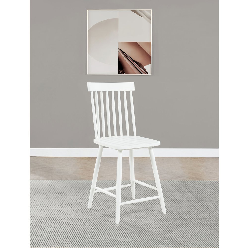 Andrews Windsor Counter Height Dining Side Chair White. Picture 2