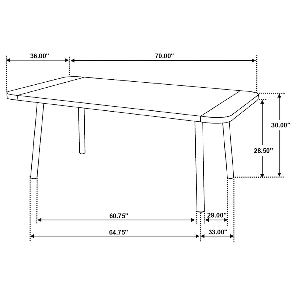 Maverick 70-inch Solid Wood Dining Table Natural Mango. Picture 11