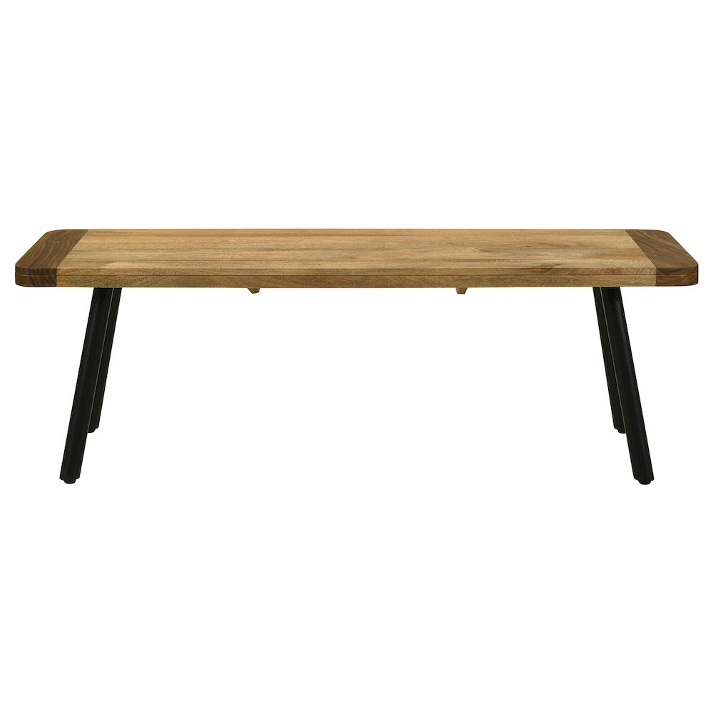 Maverick Wood Dining Bench Natural Mango and Black. Picture 3
