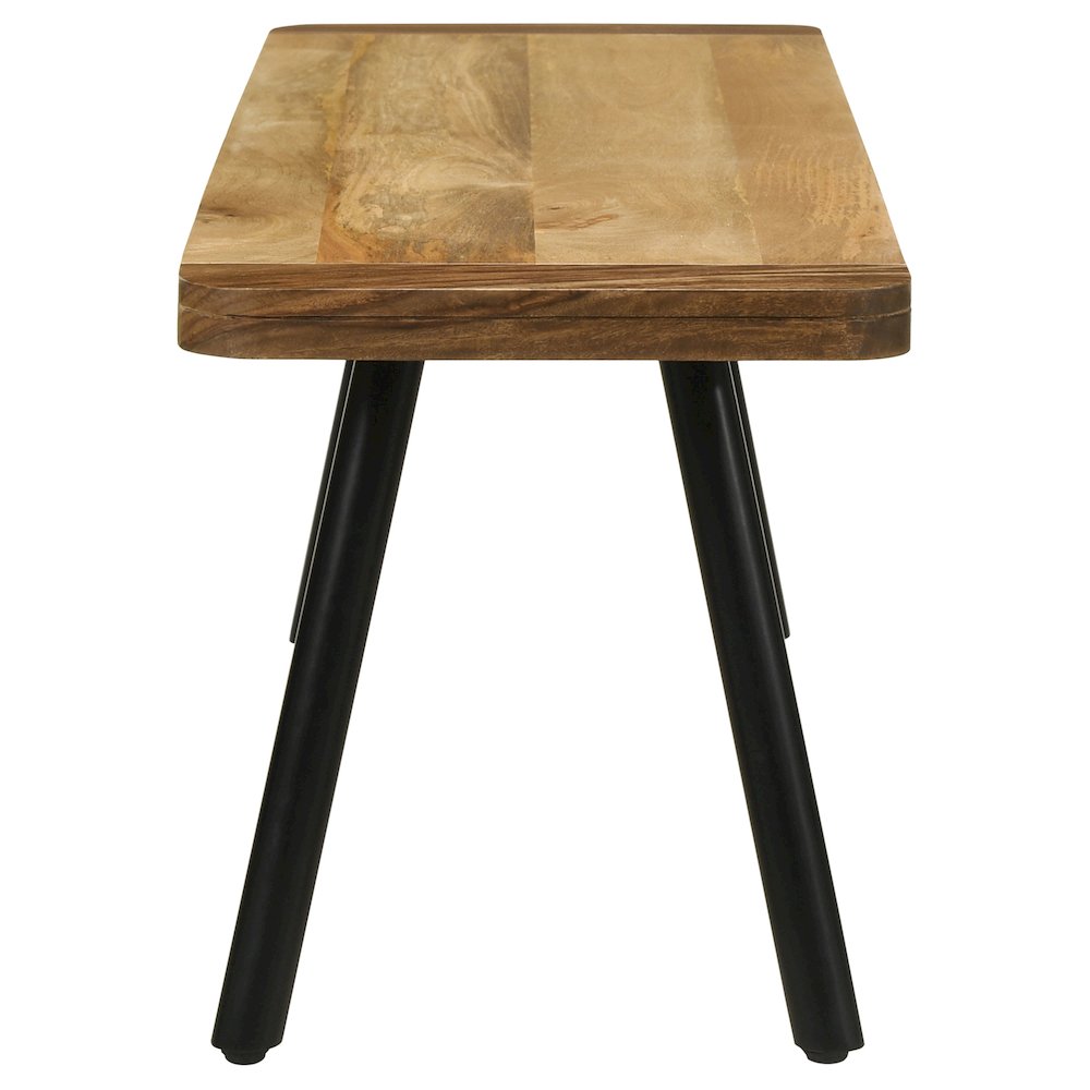 Maverick Wood Dining Bench Natural Mango and Black. Picture 4
