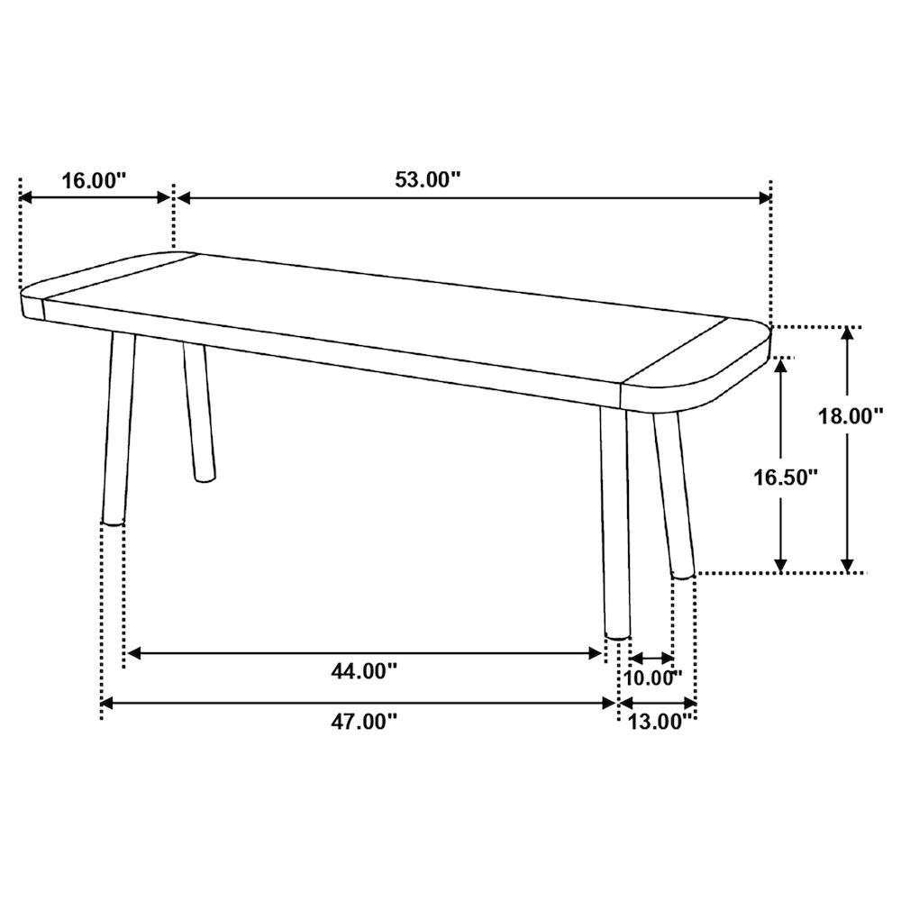 Maverick Wood Dining Bench Natural Mango and Black. Picture 9