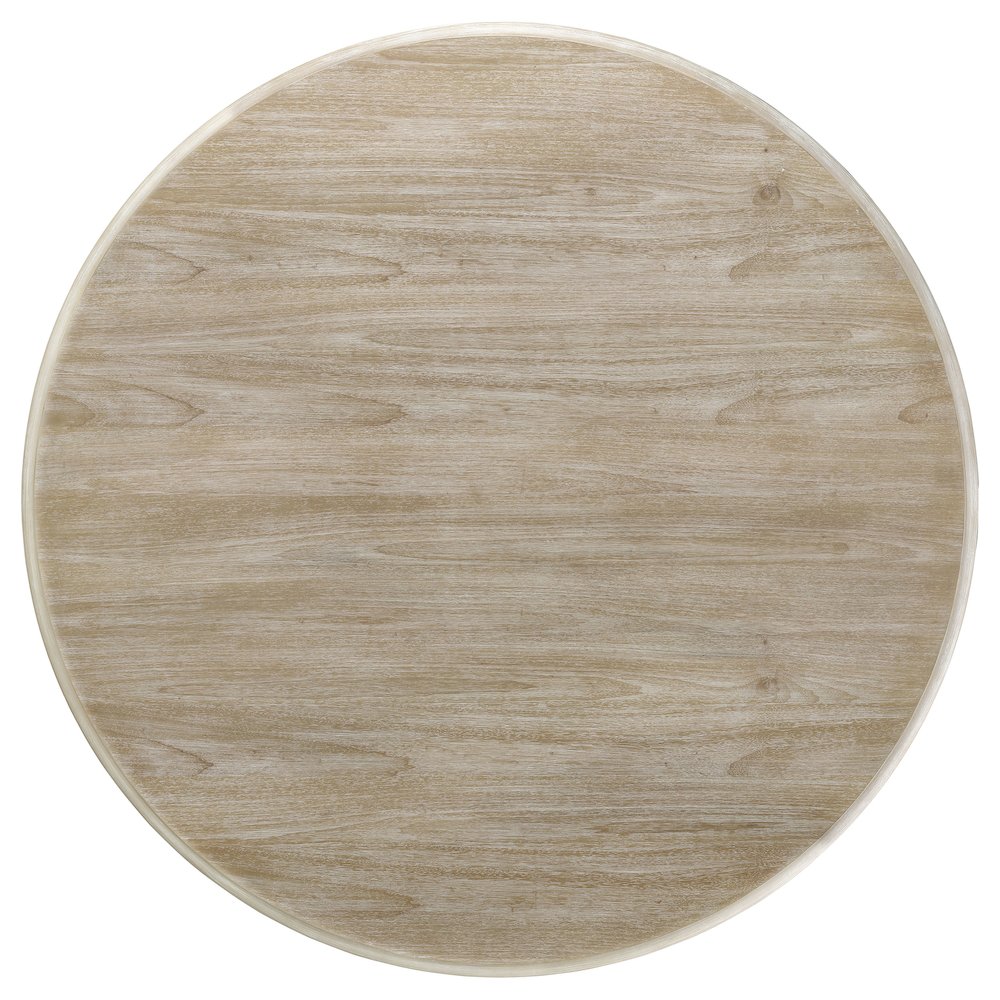 Trofello Round 60-inch Pedestal Dining Table White Washed. Picture 7