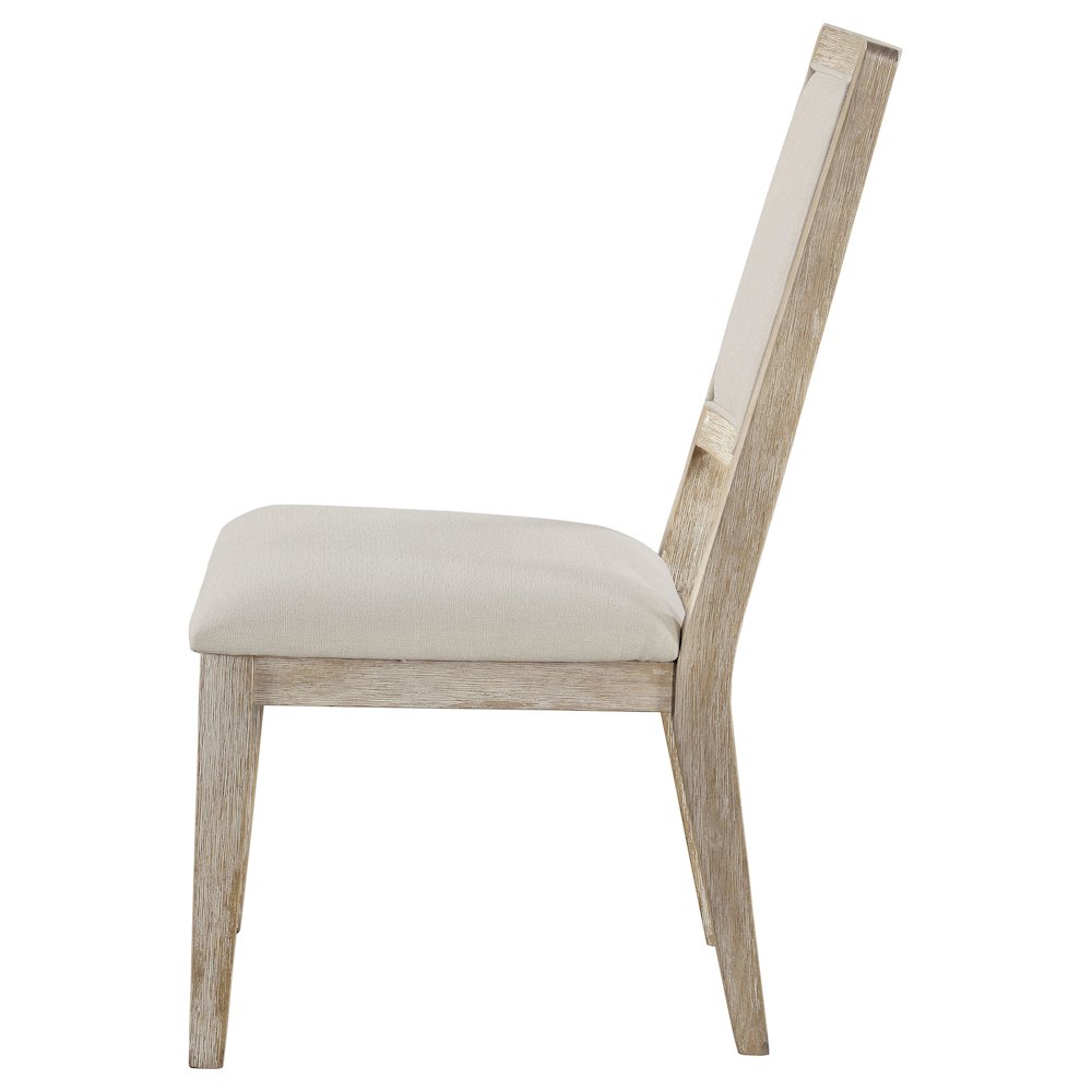 Trofello Cushioned Dining Side Chair White Washed (Set of 2). Picture 6