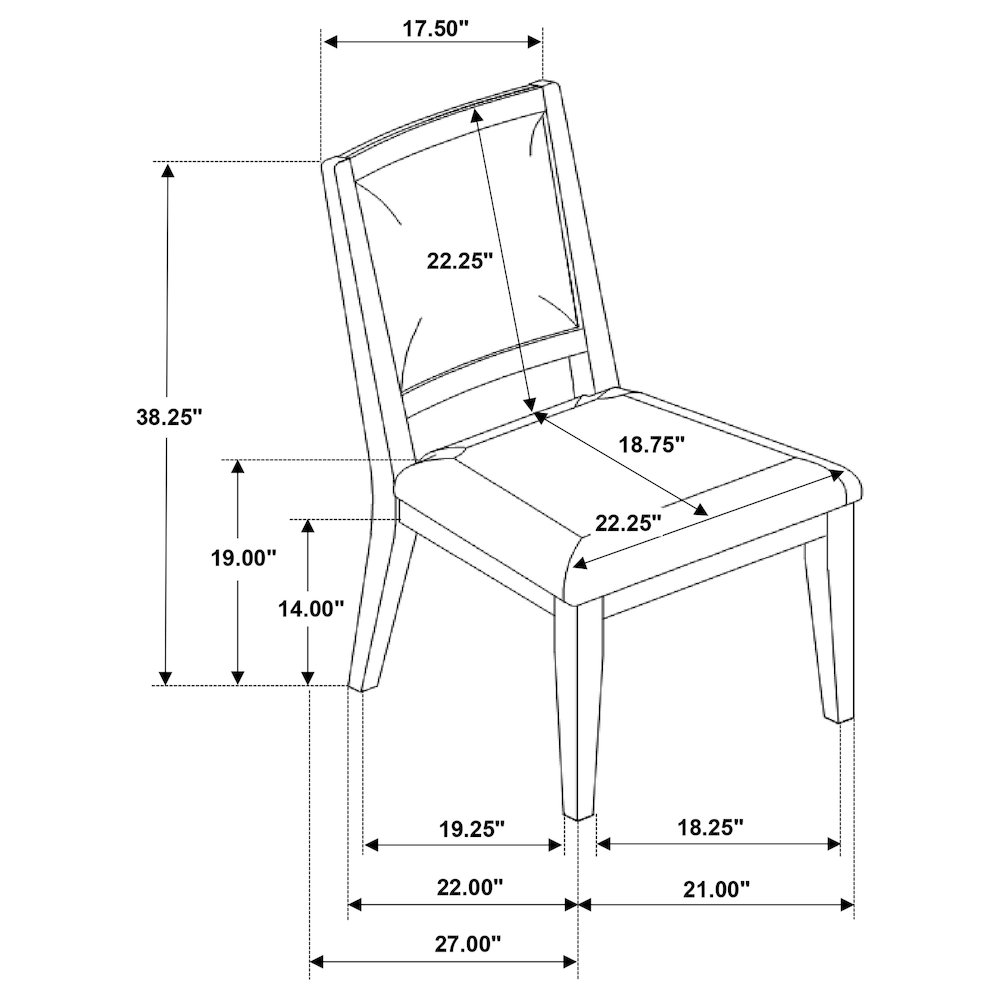Trofello Cushioned Dining Side Chair White Washed (Set of 2). Picture 13