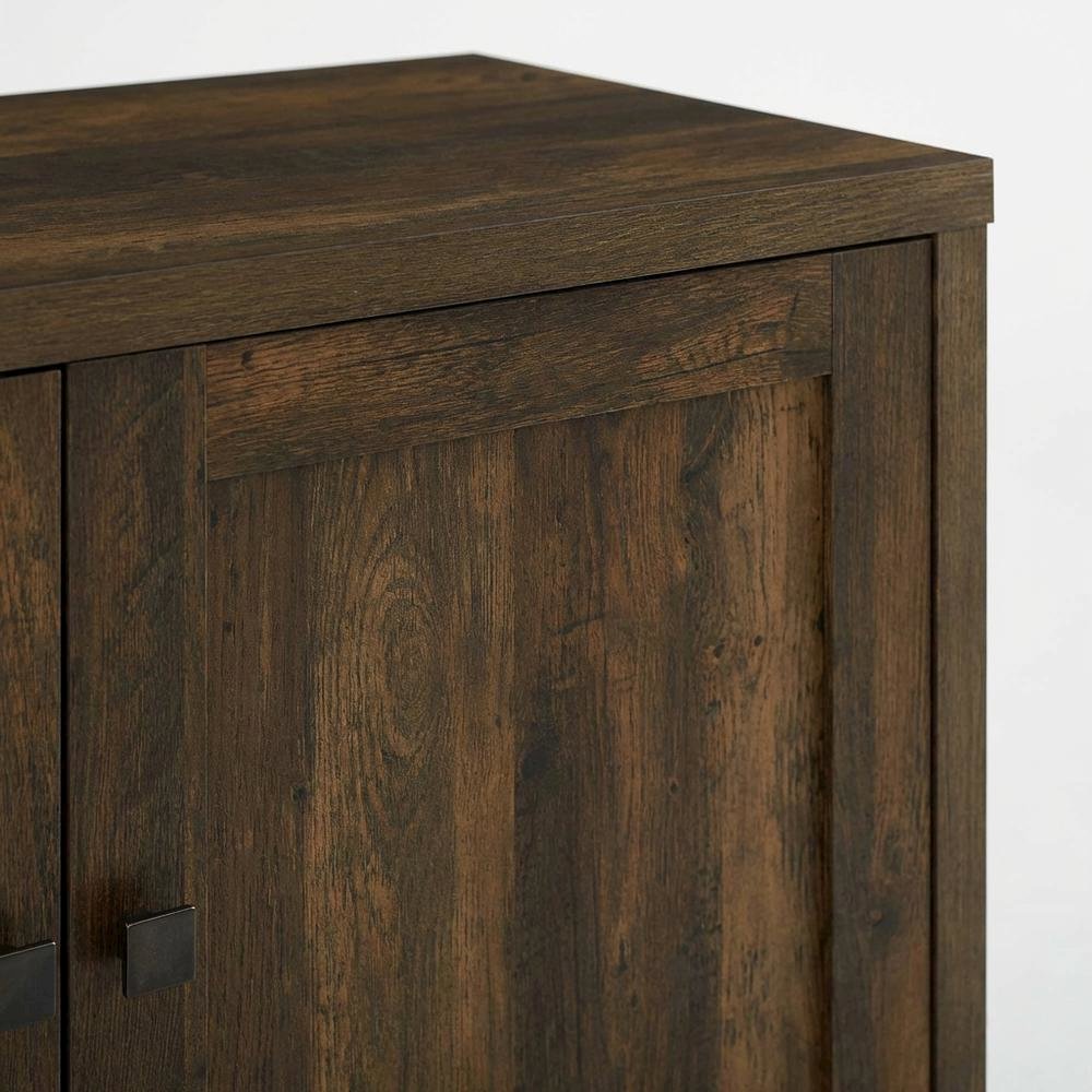 TV stand, 4 doors, engineered wood construction, transitional style. Picture 5