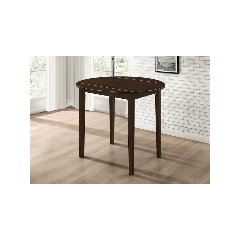 Bucknell 3-piece Round Drop Leaf Dining Table Set Cappuccino. Picture 15